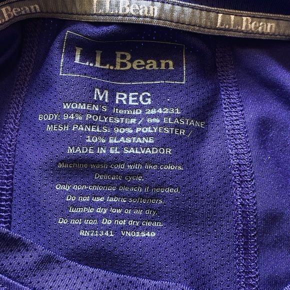L.L. Bean Long Sleeve Active Base Layer Top Mesh Panels Purple Women’s Size M - Picture 5 of 7